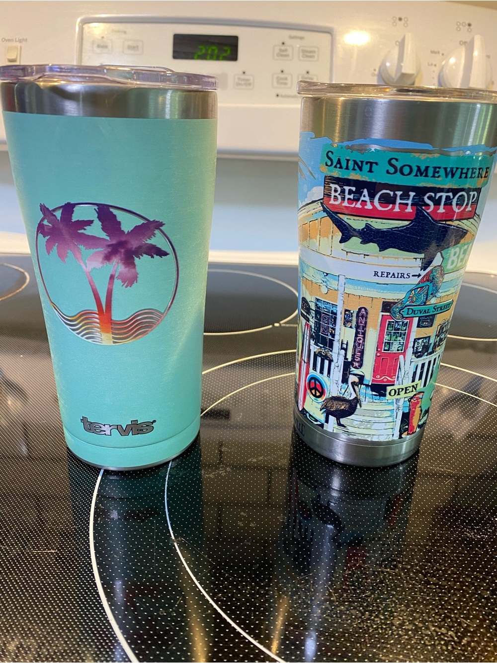 2 tervus Sea Turquoise Palm Tree Tumbler - Purple Accent & Margaritaville tervus
